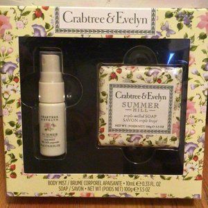 Crabtree & Evelyn SUMMER HILL Body Mist + Triple-Milled Soap GIFT SET